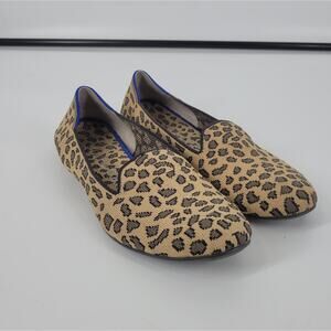 Rothys Mocha Spot Leopard Print Round Toe Loafer Flats 9